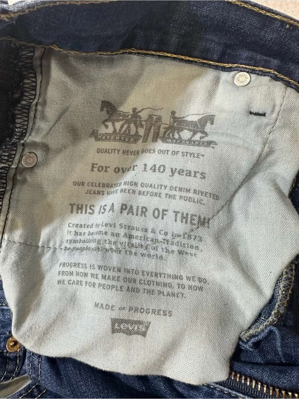 Levi's 513 Men's Straight Jeans in Blue Denim size 34/34